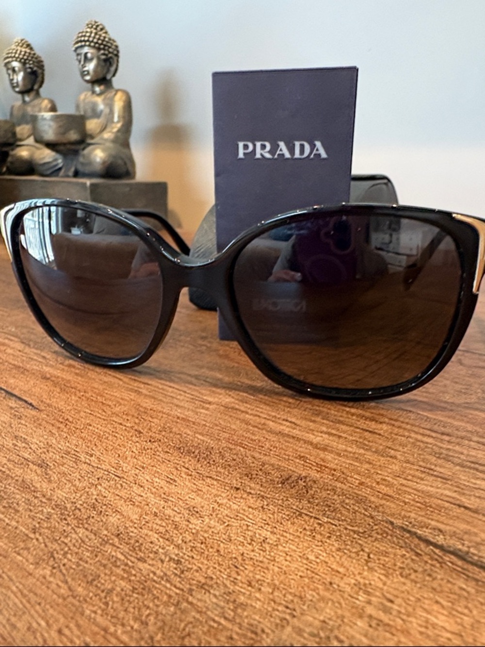 Prada Black Oversized Women's Sunglasses with Dark Lenses